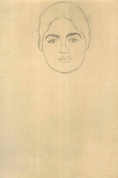 Head Study from the Front 001 by Gustav Klimt